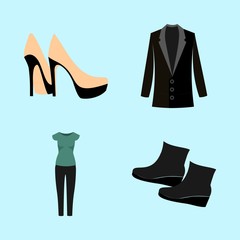 woman clothes icons set