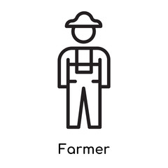Farmer icon vector sign and symbol isolated on white background, Farmer logo concept , outline symbol, linear sign , outline symbol, linear sign