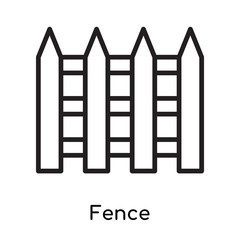 Fence icon vector sign and symbol isolated on white background, Fence logo concept , outline symbol, linear sign , outline symbol, linear sign