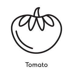 Tomato icon vector sign and symbol isolated on white background, Tomato logo concept , outline symbol, linear sign , outline symbol, linear sign