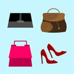 woman clothes icons set