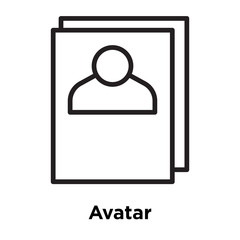 Avatar icon vector sign and symbol isolated on white background, Avatar logo concept , outline symbol, linear sign