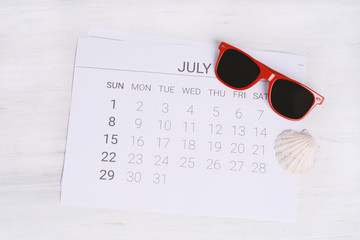 Summer Calendar Schedule.