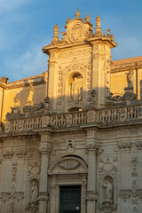 Fototapeta na wymiar Example of South Italian baroque style, Duomo cathedral church in Lecce on sunset