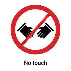 No touch icon vector sign and symbol isolated on white background, No touch logo concept