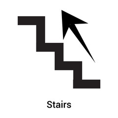 Stairs icon vector sign and symbol isolated on white background, Stairs logo concept
