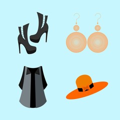 woman clothes icons set