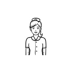 Nurse hand drawn outline doodle icon