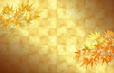 紅葉のイラスト（背景は白い和紙）
