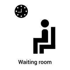 Waiting room icon vector sign and symbol isolated on white background, Waiting room logo concept