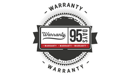 95 days warranty icon vintage rubber stamp guarantee