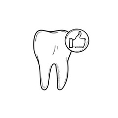 Tooth health and stomatology hand drawn outline doodle icon