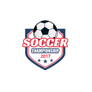 Vector football ball icon for soccer championship