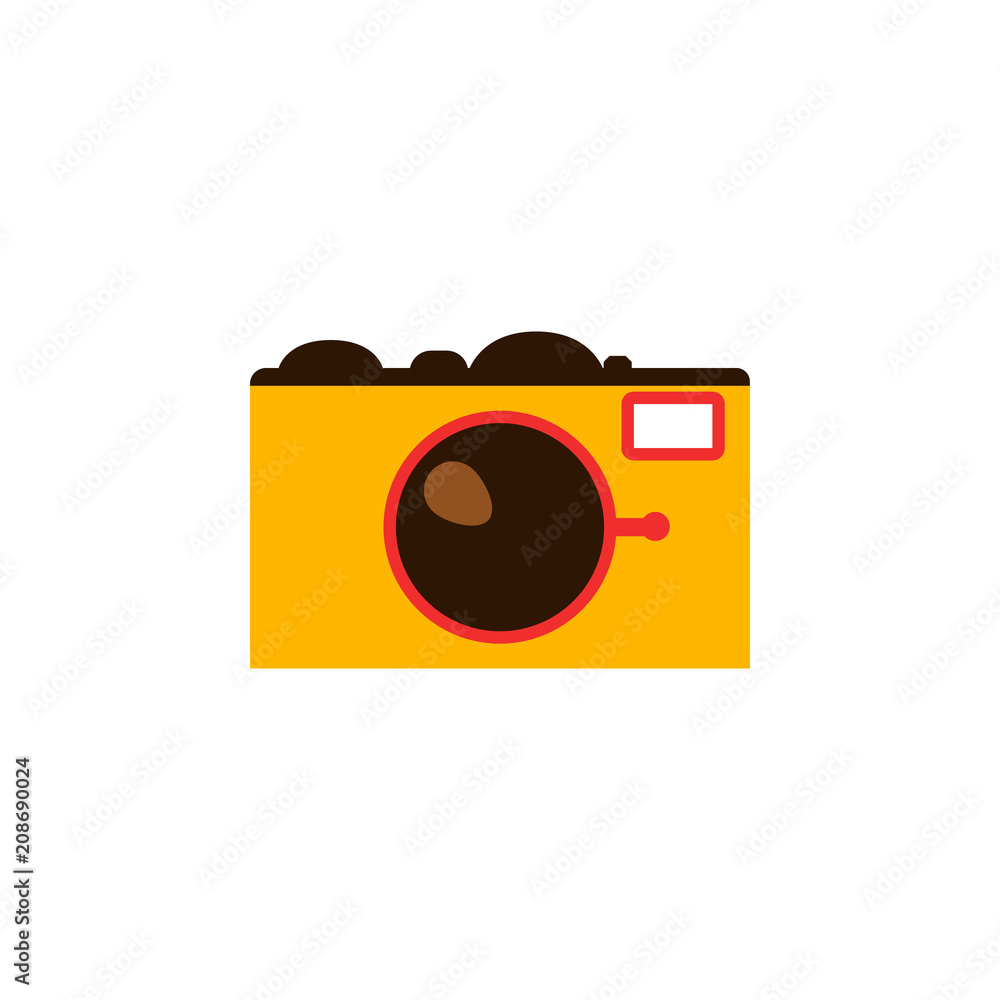 Poster camera flat icon. element of beach holidays colored icon for mobile concept and web apps. detailed c