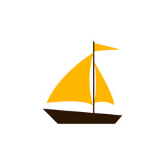 sailboat flat icon. Element of beach holidays colored icon for mobile concept and web apps. Detailed sailboat flat icon can be used for web and mobile. Premium icon