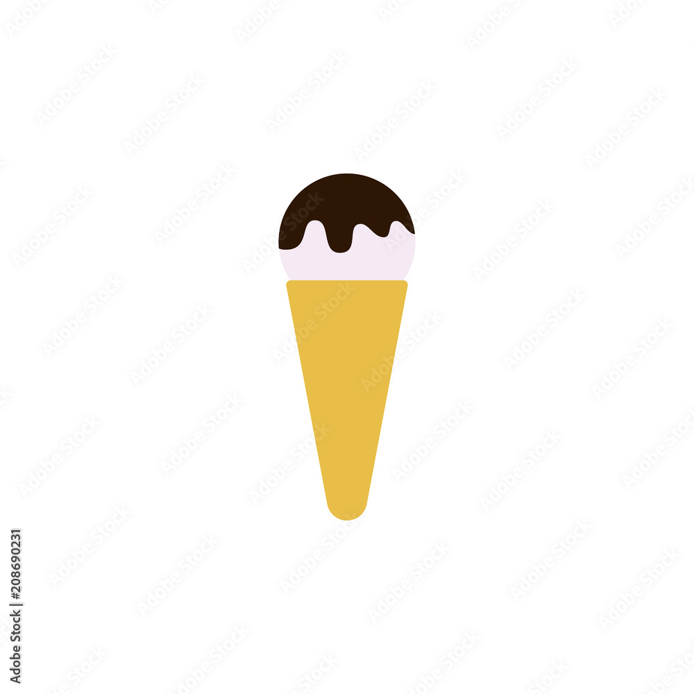 Poster ice-cream in a horn flat icon. element of beach holidays colored icon for mobile concept and web app
