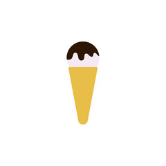 ice-cream in a horn flat icon. Element of beach holidays colored icon for mobile concept and web apps. Detailed ice-cream in a horn flat icon can be used for web and mobile