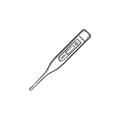 Medical thermometer hand drawn outline doodle icon