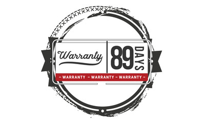 Fototapeta premium 89 days warranty icon vintage rubber stamp guarantee