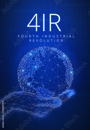 Fourth Industrial Revolution Futuristic Hud Background With