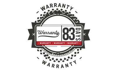 83 days warranty icon vintage rubber stamp guarantee