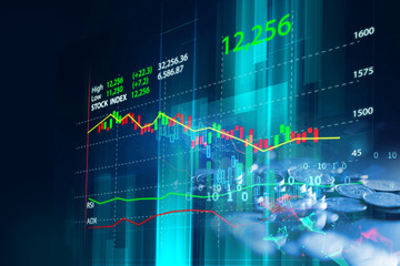financial graph on technology abstract background