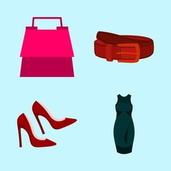 woman clothes icons set