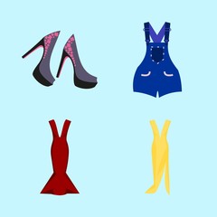 woman clothes icons set