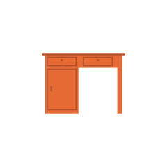 desk flat icon. Element of furniture colored icon for mobile concept and web apps. Detailed desk flat icon can be used for web and mobile. Premium icon