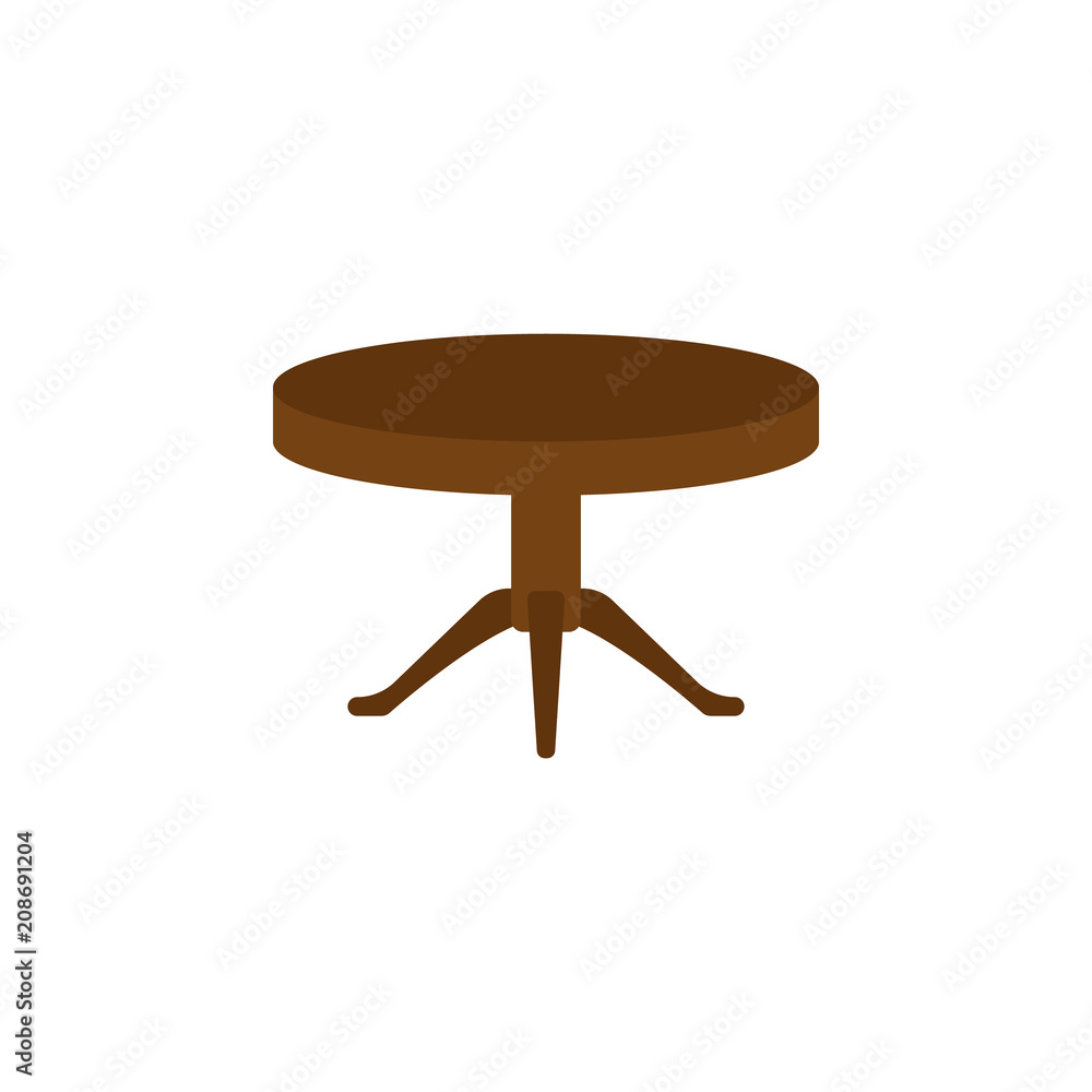 Aufkleber round table flat icon. element of furniture colored icon for mobile concept and web apps. detailed r