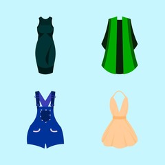 woman clothes icons set