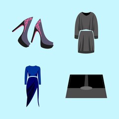 woman clothes icons set