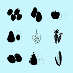 Fruit and Vegetables icons set