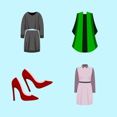 woman clothes icons set