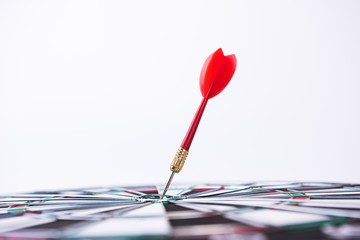 Fototapeta premium Red dart hitting the target.