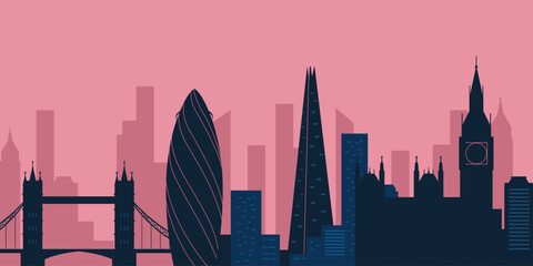 London city skyline. London skyscraper building silhouette © bonezboyz