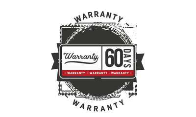 60 days warranty icon vintage rubber stamp guarantee