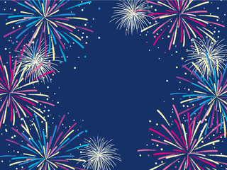 Naklejka premium 花火 背景イラスト