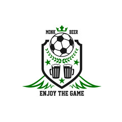 Obraz premium Vector soccer sports bar icon of beer mugs