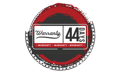 44 days warranty icon vintage rubber stamp guarantee