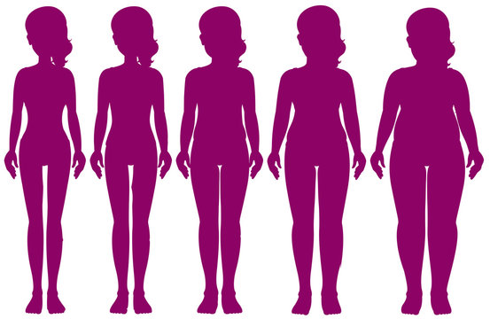Set of figures of different weight
