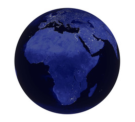 Planet Earth Night Light Africa View Isolated