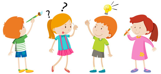 A Set of Cute Children