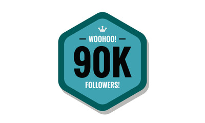 Woohoo 90K Followers Sticker for Social Media Page or Profile Post