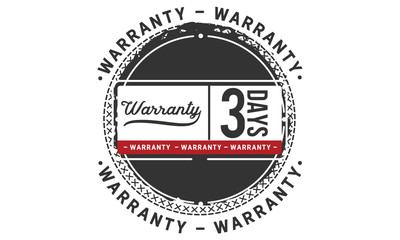 Fototapeta premium 3 days warranty icon vintage rubber stamp guarantee