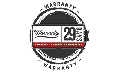 29 days warranty icon vintage rubber stamp guarantee