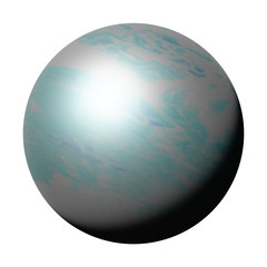 planet Uranus, part of the solar system isolated on white background 