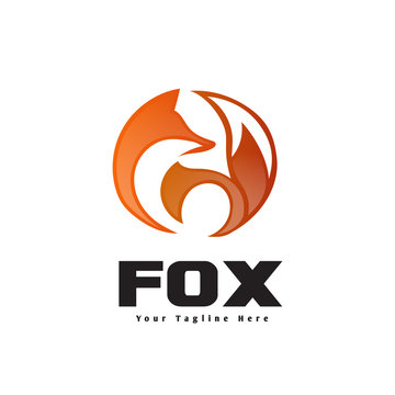 Circle fox stand look back logo