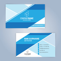 Blue and white modern business card template, Illustration Vector 10