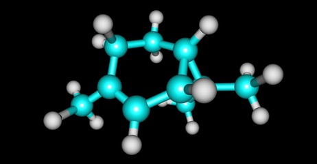 Carene molecular structure isolated on black